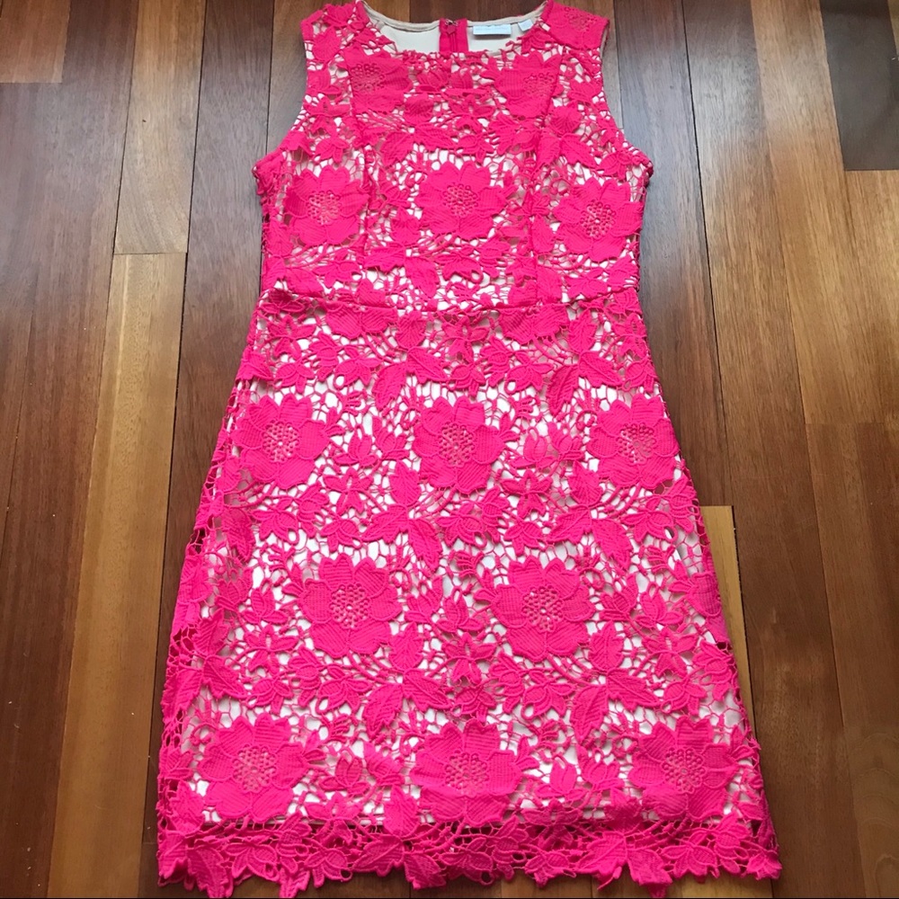 Pink, floral lace dress- size 10 NY & Co.